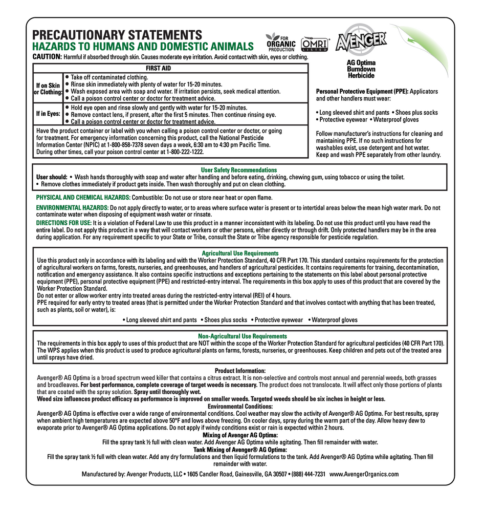 avenger ag burndown herbicide Avenger® | AG Optima Burndown Herbicide | Concentrate