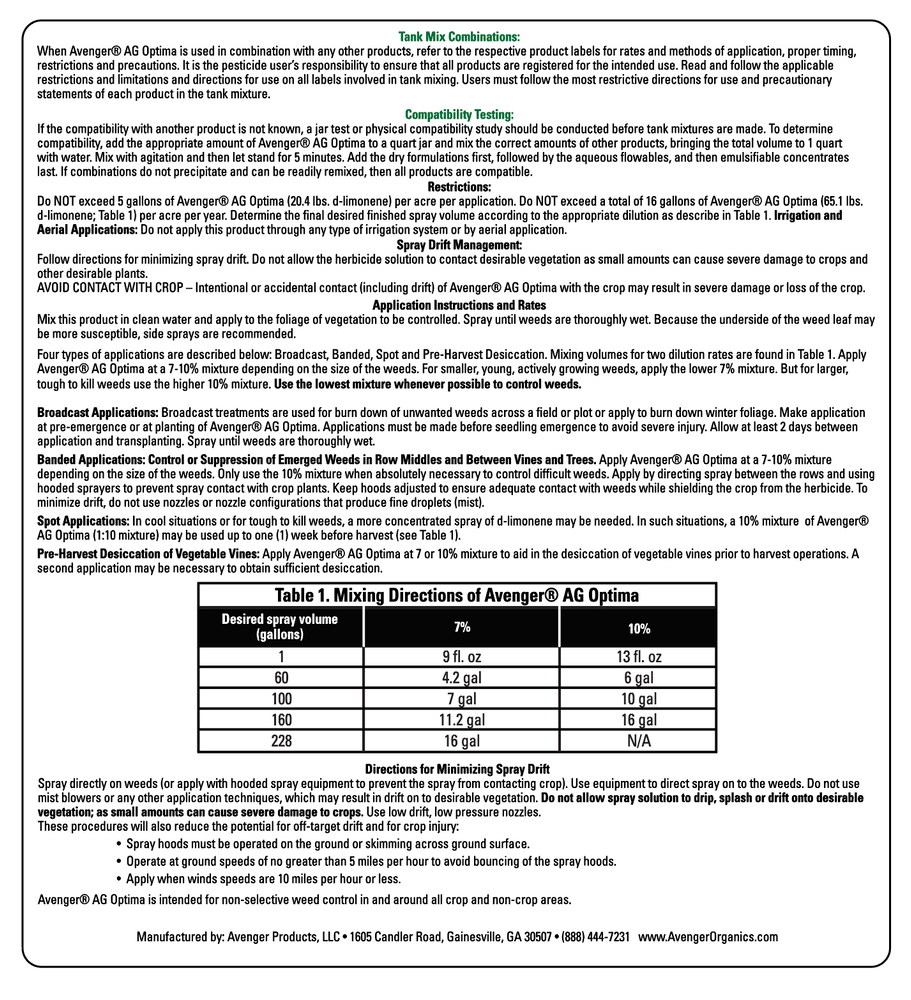 avenger ag burndown herbicide label Avenger® | AG Optima Burndown Herbicide | Concentrate